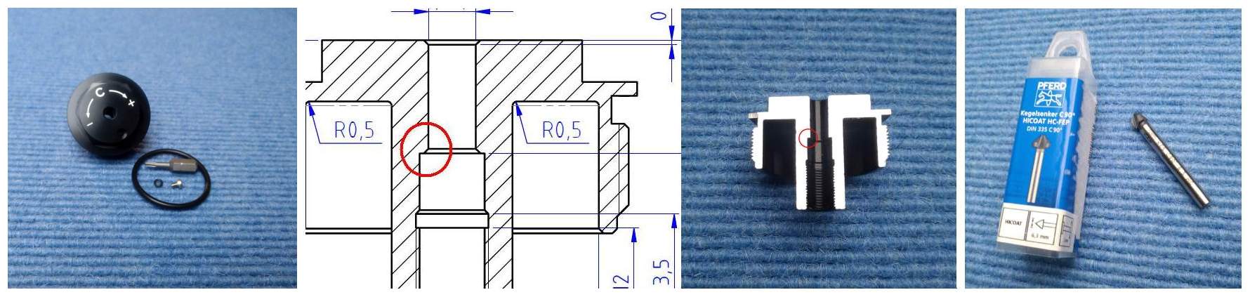 Collage showing the production error and required fix