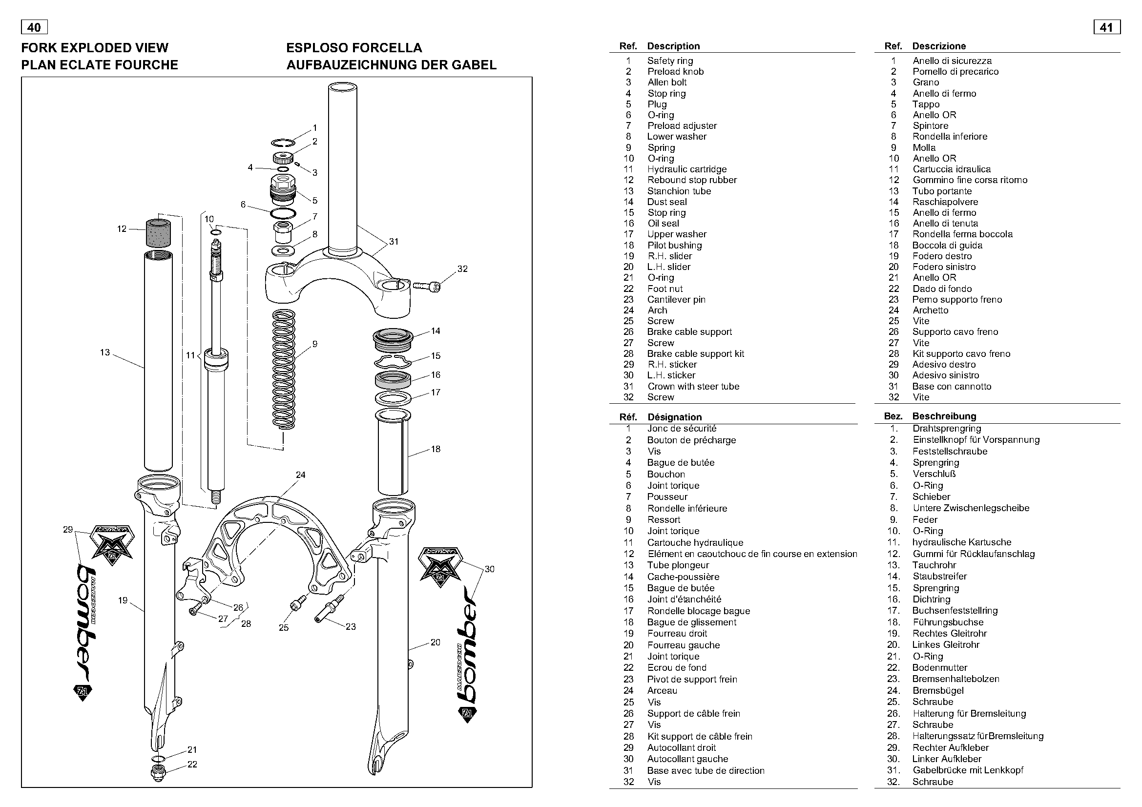 Exploded view — Z1 Bomber 1997
