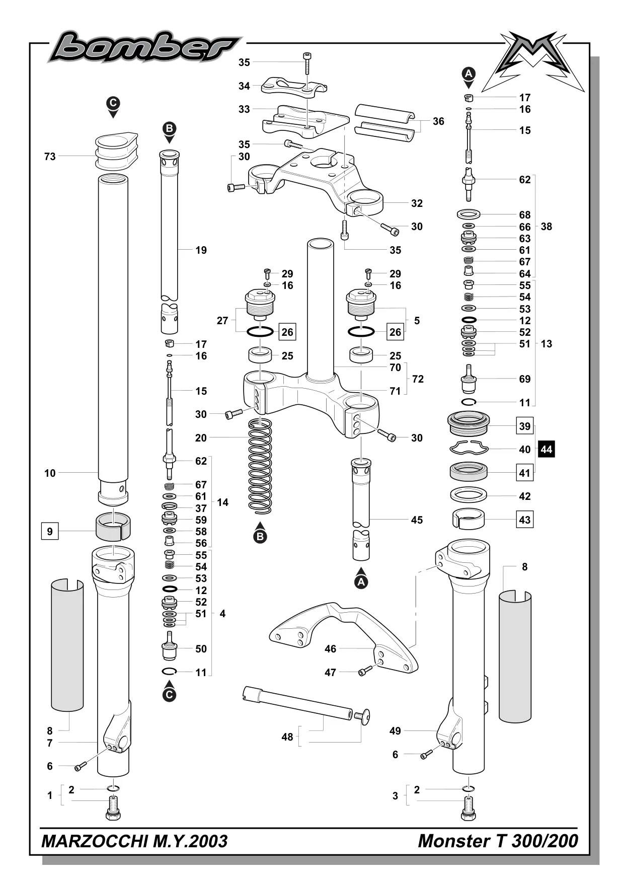 Exploded view — Monster T 200 2003