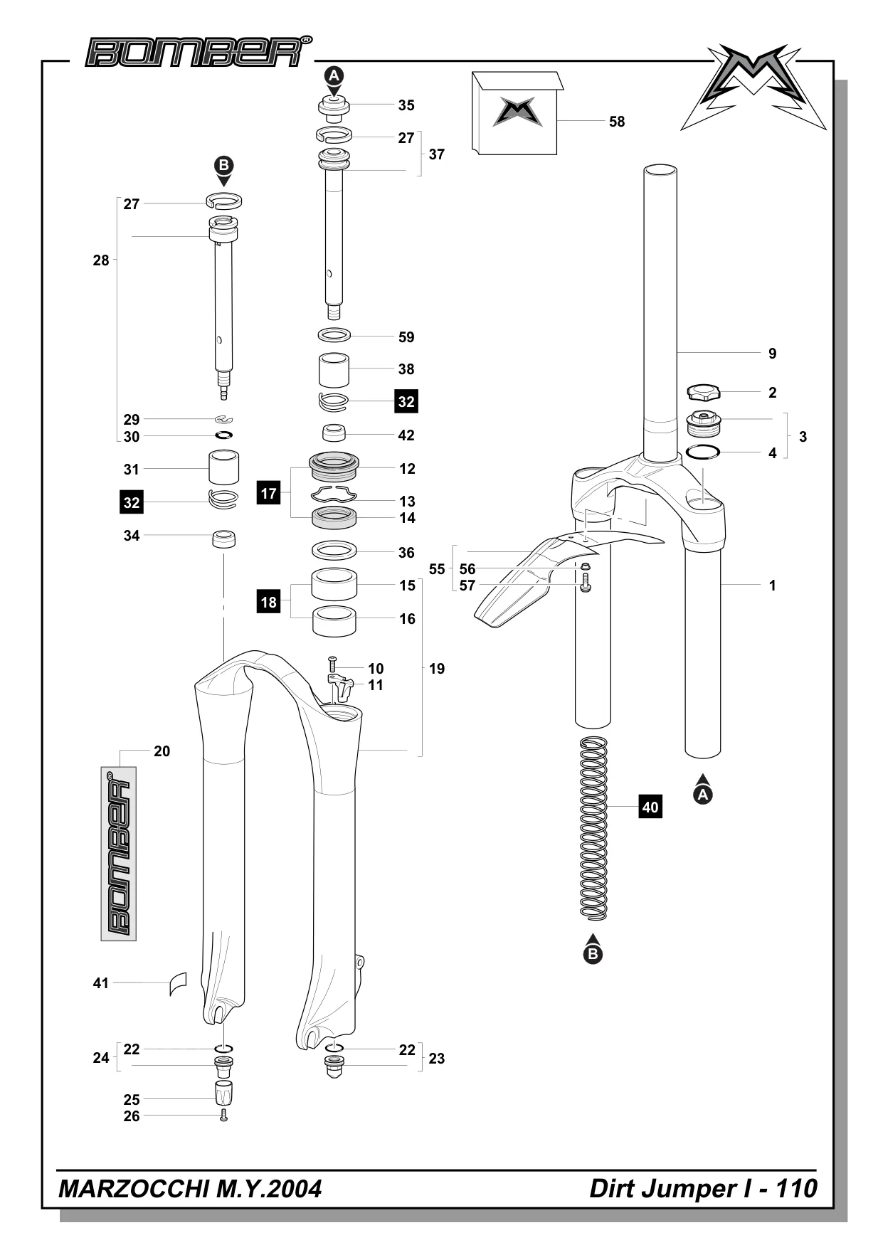 Exploded view — Dirt Jumper 1 110 2004