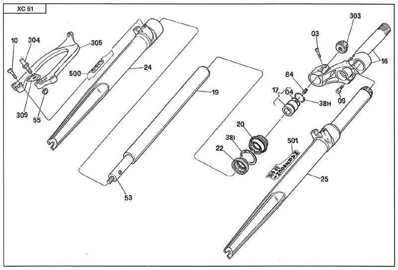 Marzocchi Full Repair Kit XC51 [original! NOS] (fits also in: TT10, XC100, XC150, MX100, XC300 etc.) 7