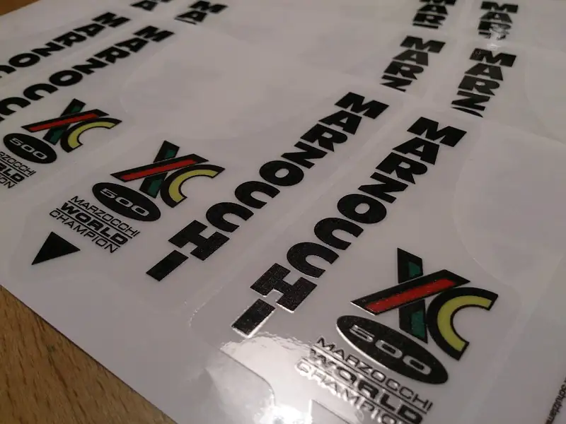 Sticker/Decals for silver / titanium XC500 (black bg) (pair)
