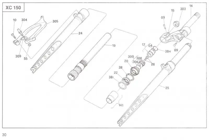 Marzocchi Full Repair Kit XC51 [original! NOS] (fits also in: TT10, XC100, XC150, MX100, XC300 etc.) 2