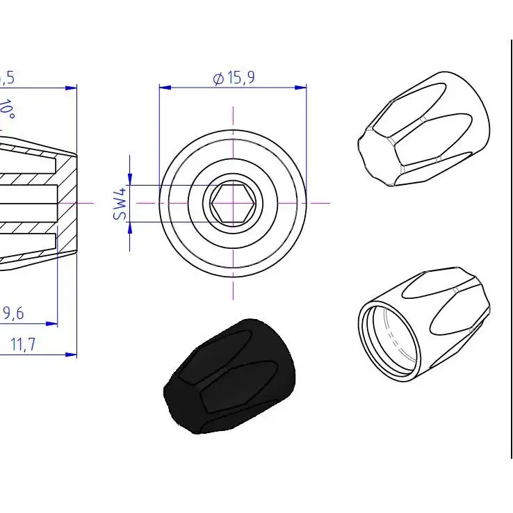 Marzocchi Lower TST2 REBOUND Knob black 33 / 44 / 55 / CORSA / 888 - 8501363 (2006-2010+) - IN STOCK NOW!! 2