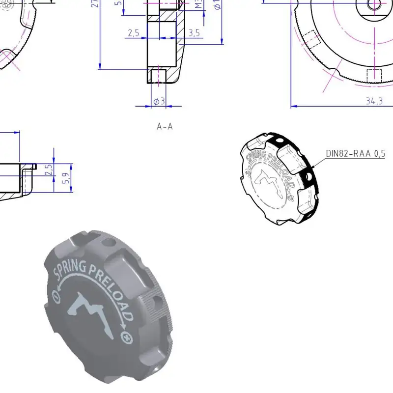 Marzocchi 380 Preload Knob - 549266 (2016+) LIMITED EDITION!! - IN STOCK!! 2