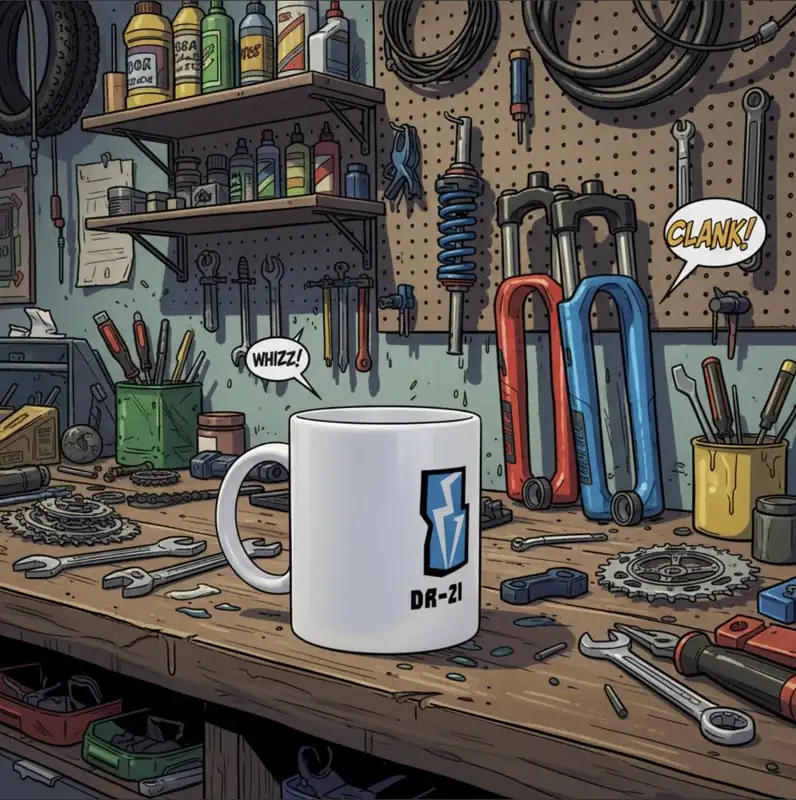 Dr-Zocchi's White 11oz Ceramic Good Morning Bike Shop Mug - Motive Dr-Zocchi