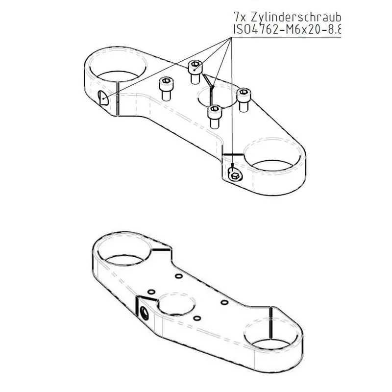 Marzocchi SHIVER DC Full Flat Custom Top Crown H20 1 1/8" bolted (2001-2005) - On DEMAND PRODUCTION!!!
