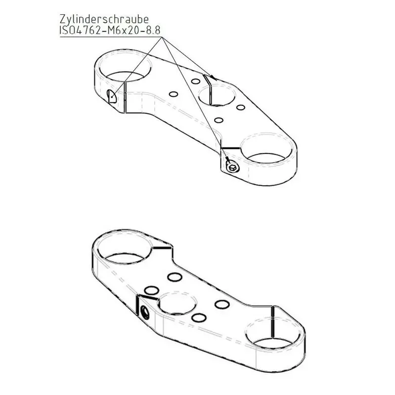 Marzocchi SHIVER DC Full Flat Custom Top Crown H20 1 1/8" bolted (2001-2005) - On DEMAND PRODUCTION!!!