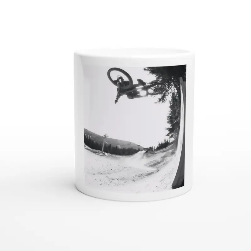 Dr-Zocchi’s White 11oz Ceramic Good Morning Bike Shop Mug - Motive 'Dirt Jumper'