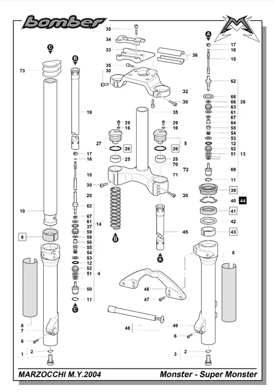 Dr-Zocchi's Marzocchi MONSTER 1. | 2. Gen | SuperMONSTER EXTENDED REPAIR-KIT 40mm (1999-2006) - IN STOCK!! 7